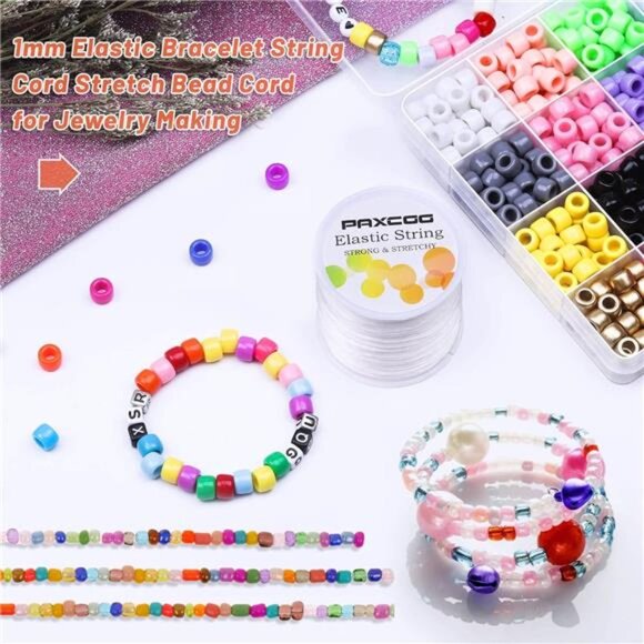 White 1mm Elastic‎ Bracelet String Cord Stretch Bead Cord for Jewelry Making - Picture 5 of 7